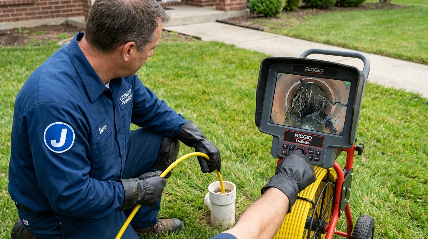 Sewer camera inspection being performed by Johns Plumbing LLC in Chatfield