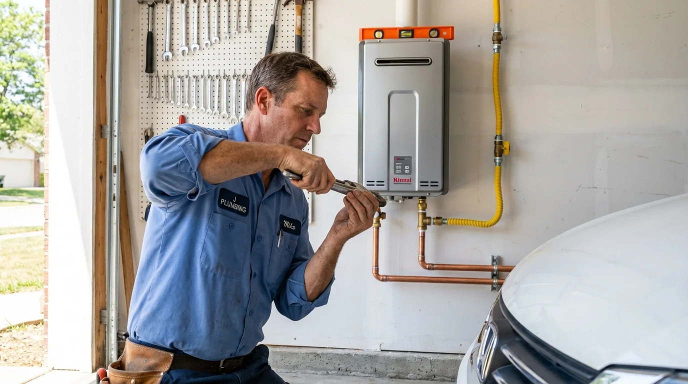 Tankless water heater installation by a Johns Plumbing LLC plumber in Chatfield